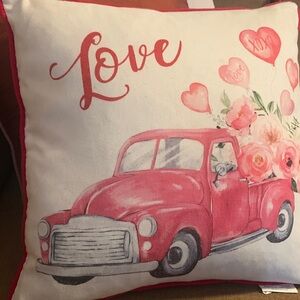 Red Love Truck Decorative Pillow cover